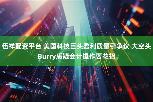 伍祥配资平台 美国科技巨头盈利质量引争议 大空头Burry质疑会计操作耍花招